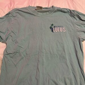 Light blue Lucy Buffett's Lulu's shirt